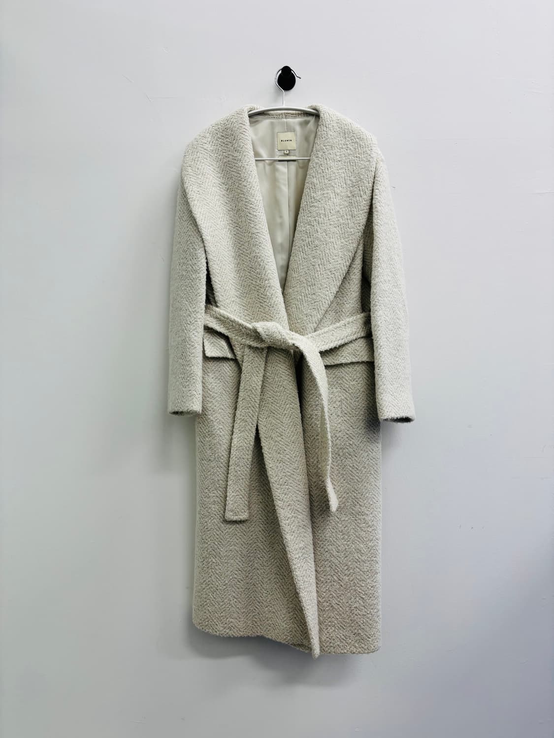 블루민(BLUMIN) 해링본 꾸안꾸 핸드메이드 로브 코트 상품이미지2