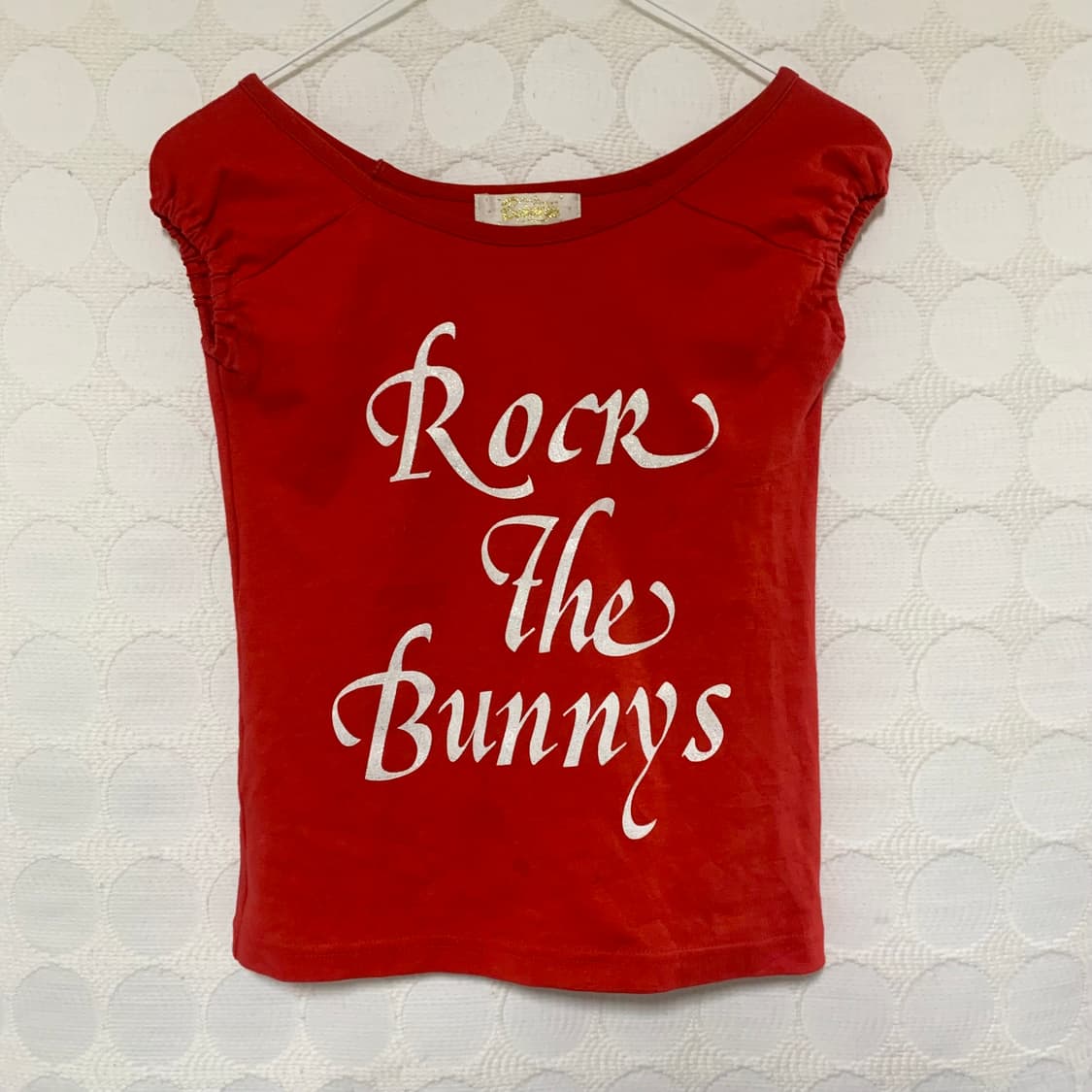 빈티지 레드 코튼 반팔 티셔츠 상품이미지3