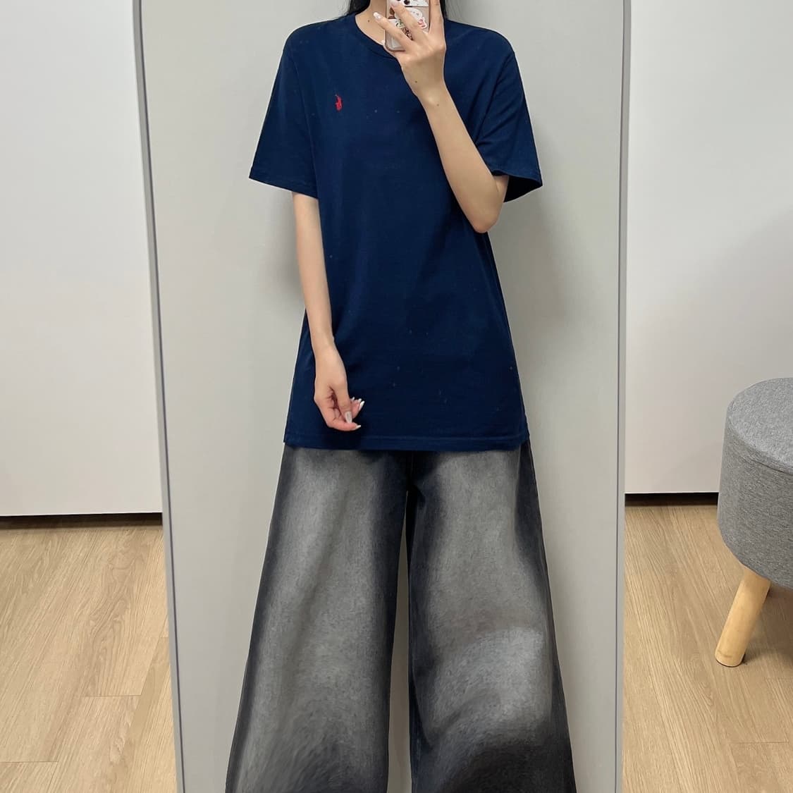 폴로 랄프로렌 레드 포니 네이비 반팔 티셔츠 상품이미지1