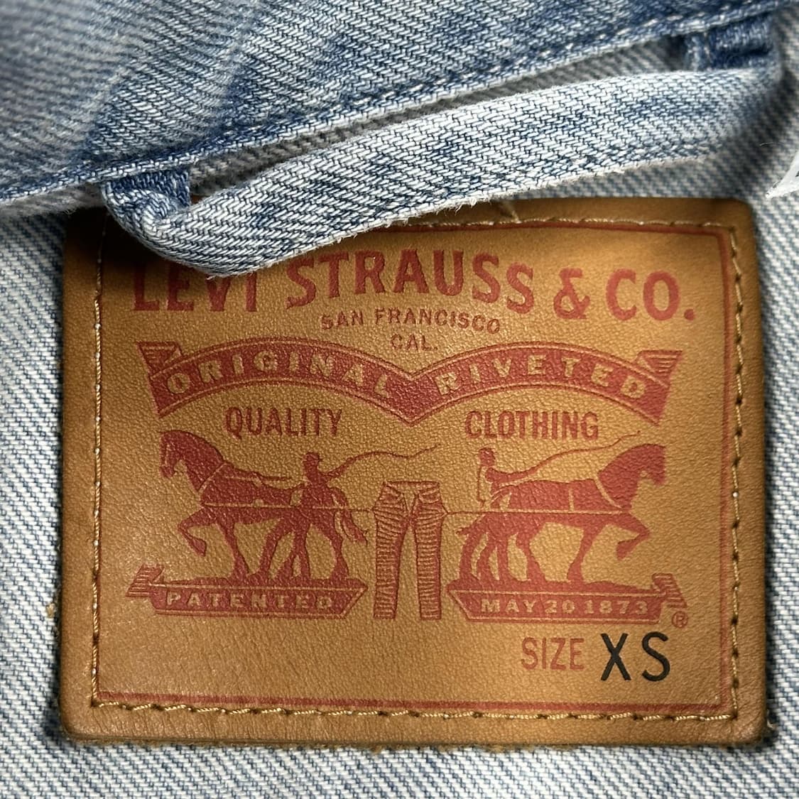 리바이스 여성 미니멀 데님자켓 연청 여성XS 상품이미지5