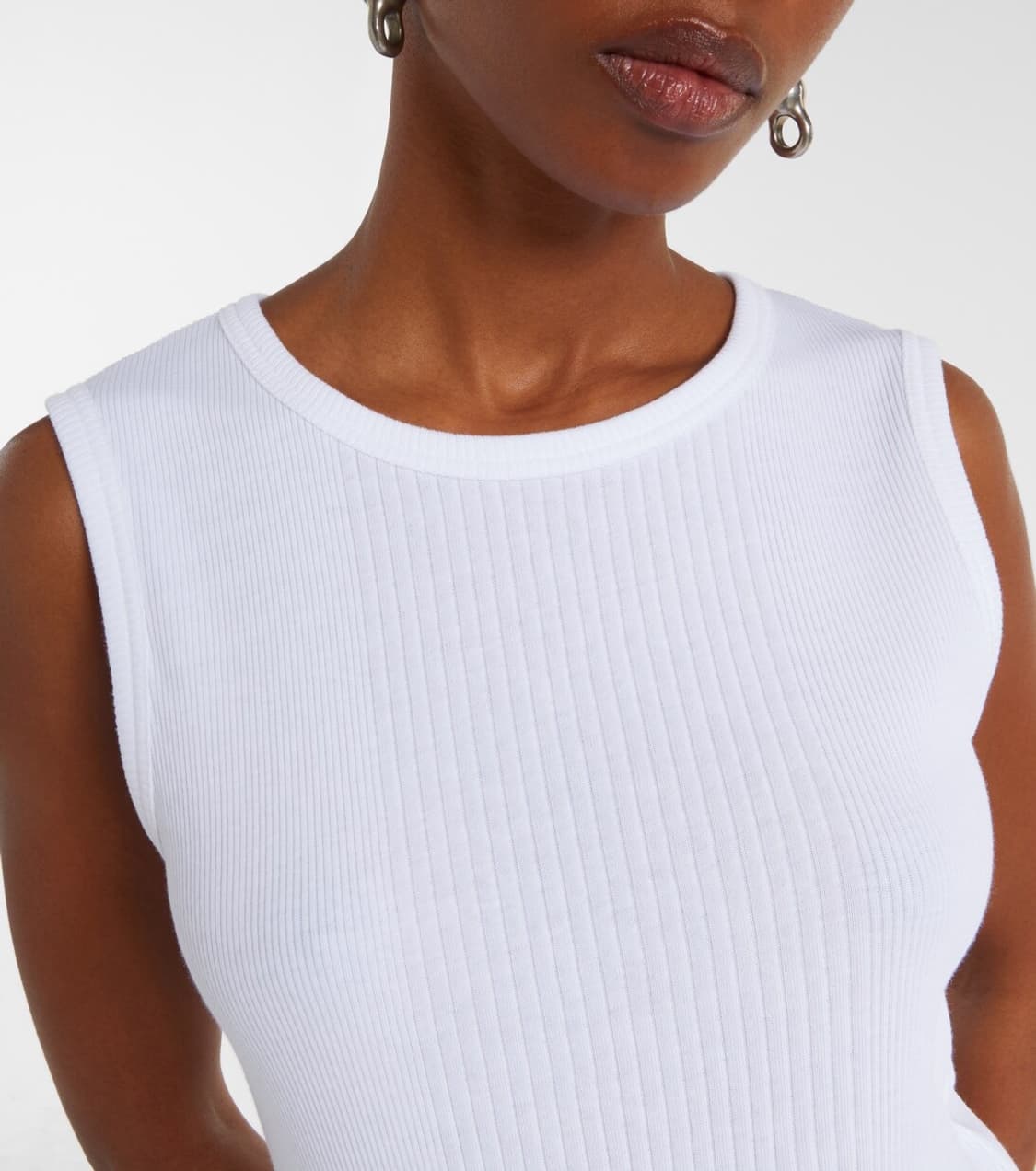 [S,M]장폴고티에 리브 저지 탱크탑/화이트 상품이미지4