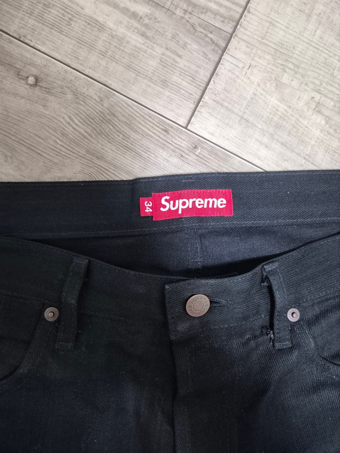 [34]슈프림 리지드 루즈 핏 셀비지 진 리지드 블랙 슈프림 팬츠 상품이미지5