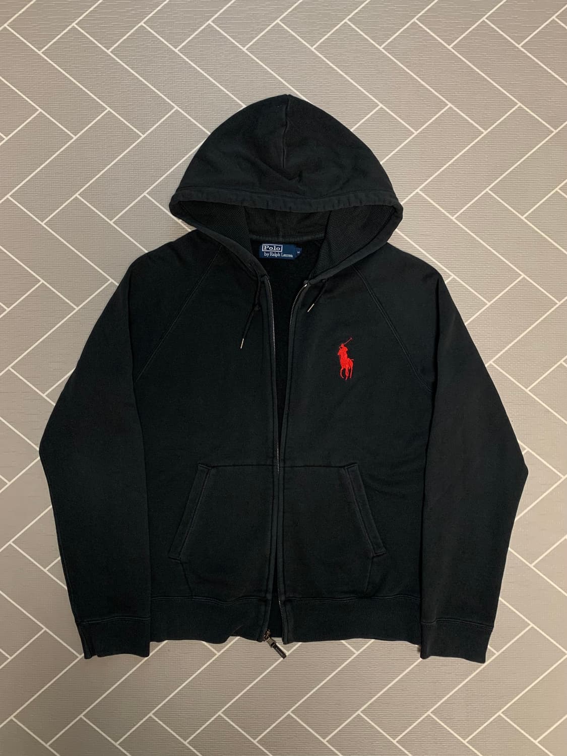 폴로 빅포니 후드집업 블랙 상품이미지1