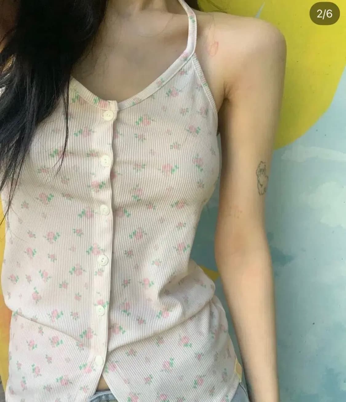 안즈 빈티지 아오이유우 나시 가디건 세트 상품이미지3