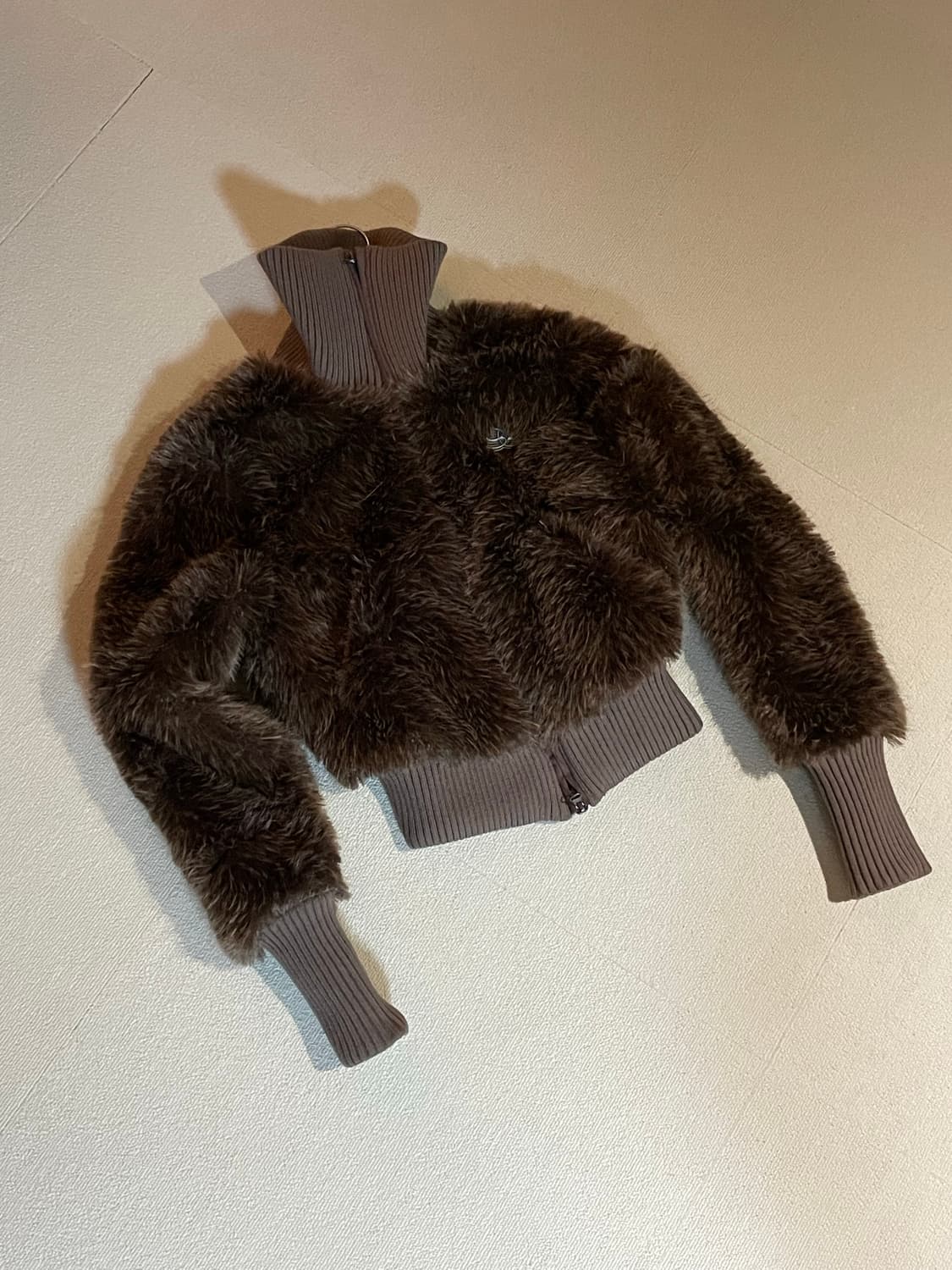스컬프터 Faux Fur Zip-up Jacket Brown - S 상품이미지4