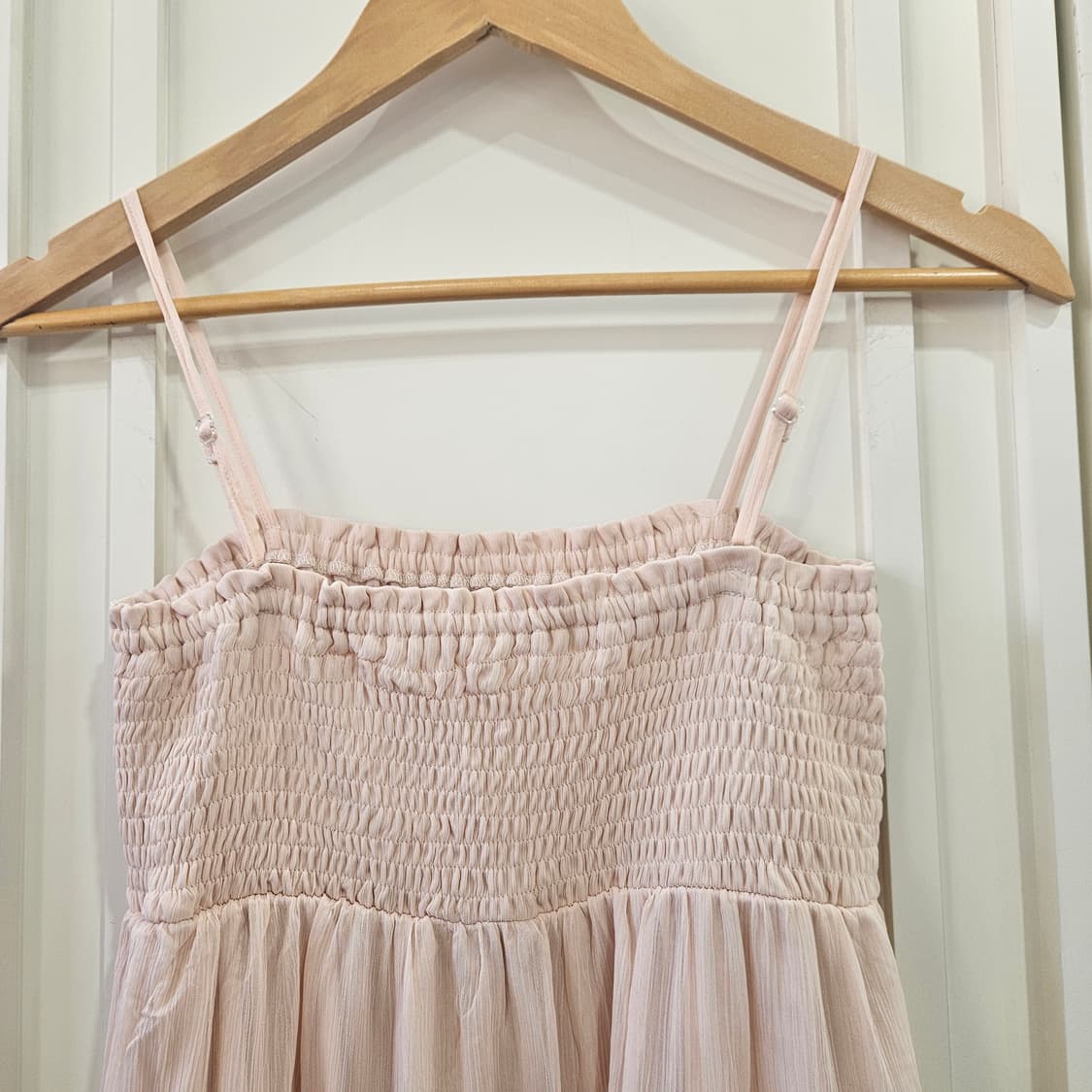 콜자(COLZA) 핑크 스모크 캉캉 레이스 롱 원피스 상품이미지6