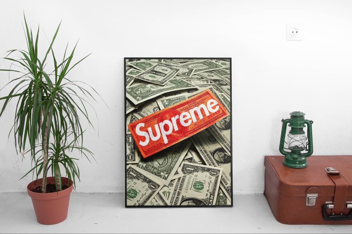 슈프림 머니 인테리어 매장 빈티지 액자 50x70cm 상품이미지1