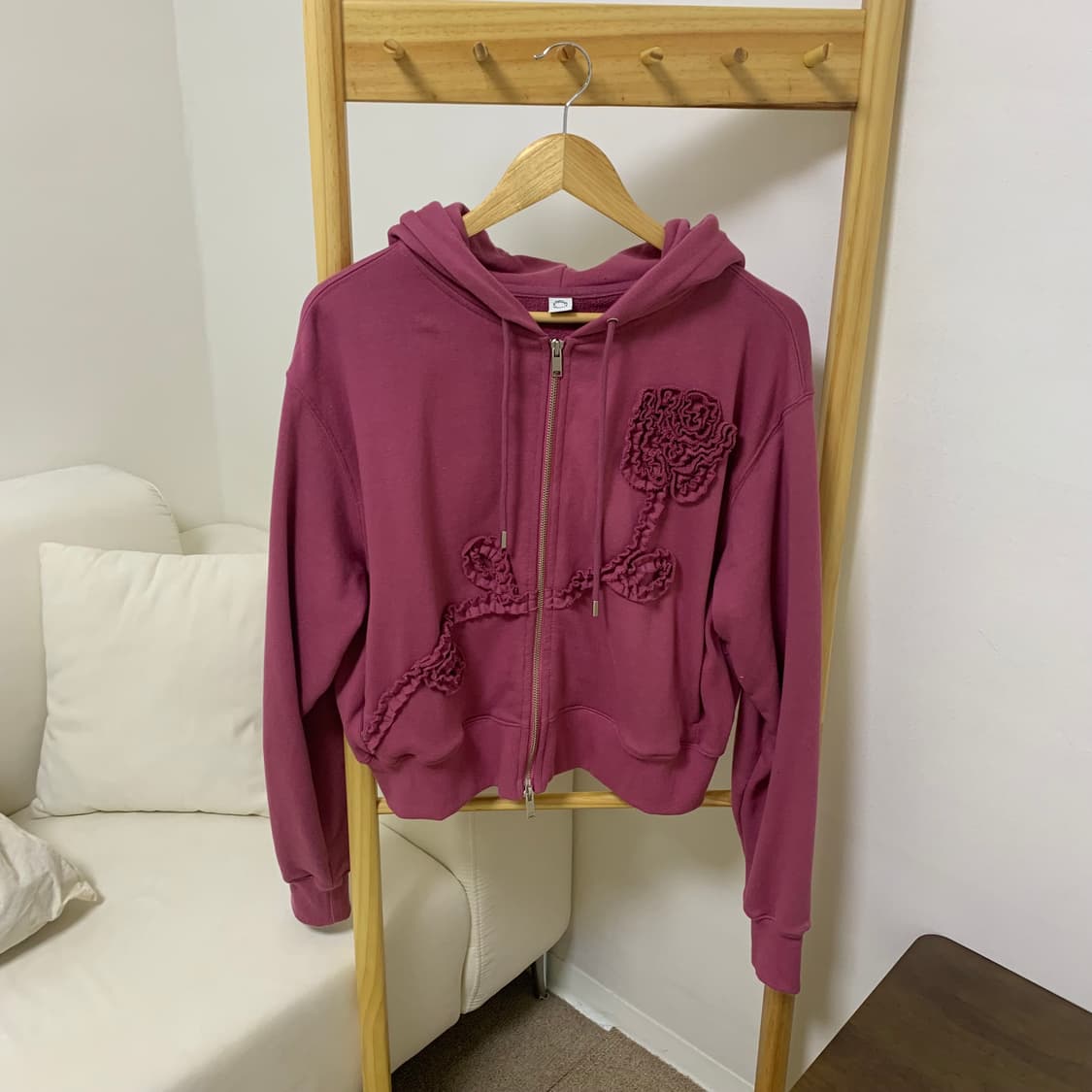 시눈 로즈프릴 후드집업 상품이미지1