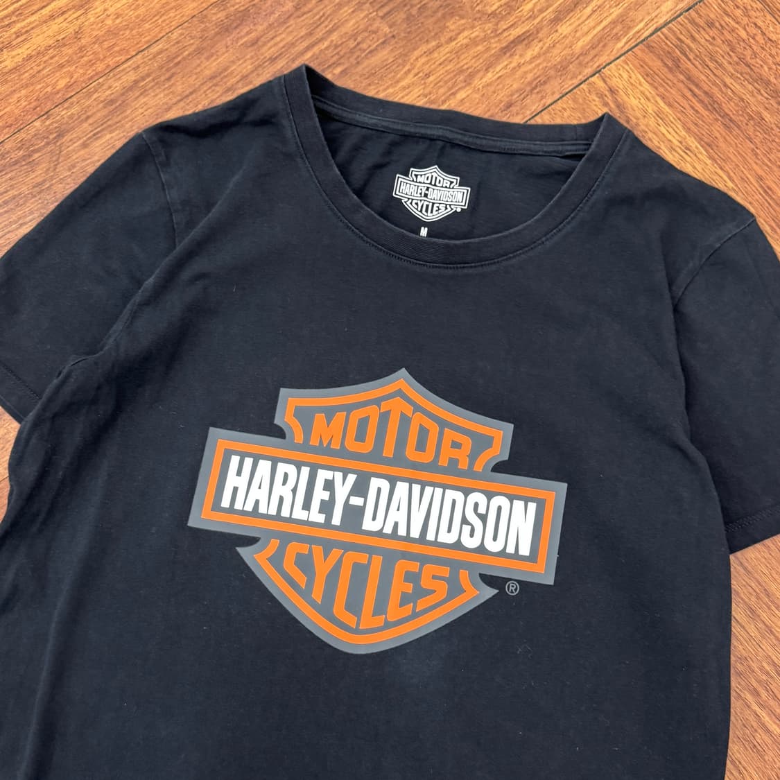 여성용M(44) 할리데이비슨 빅로고 블랙 라운드 티셔츠  상품이미지2