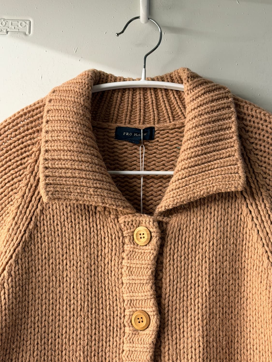 일본빈티지 숄카라 브라운 울 스웨터니트 상품이미지6