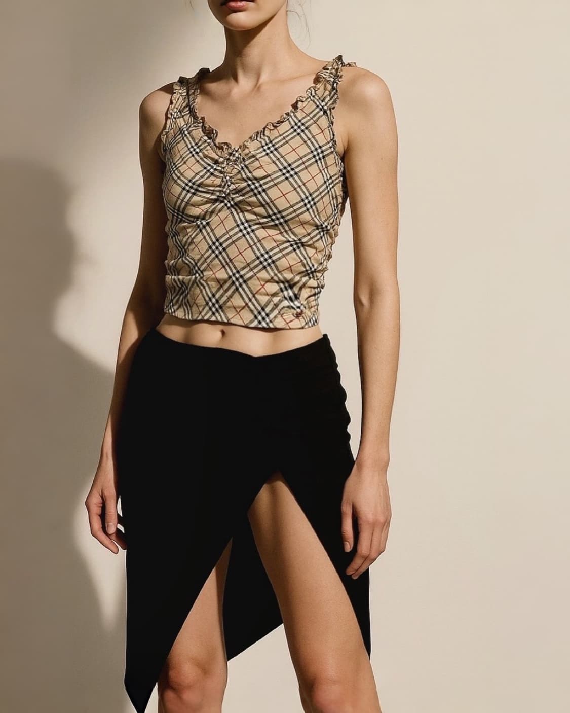 Burberry Beige Shirring Sleeveles Top 상품이미지1