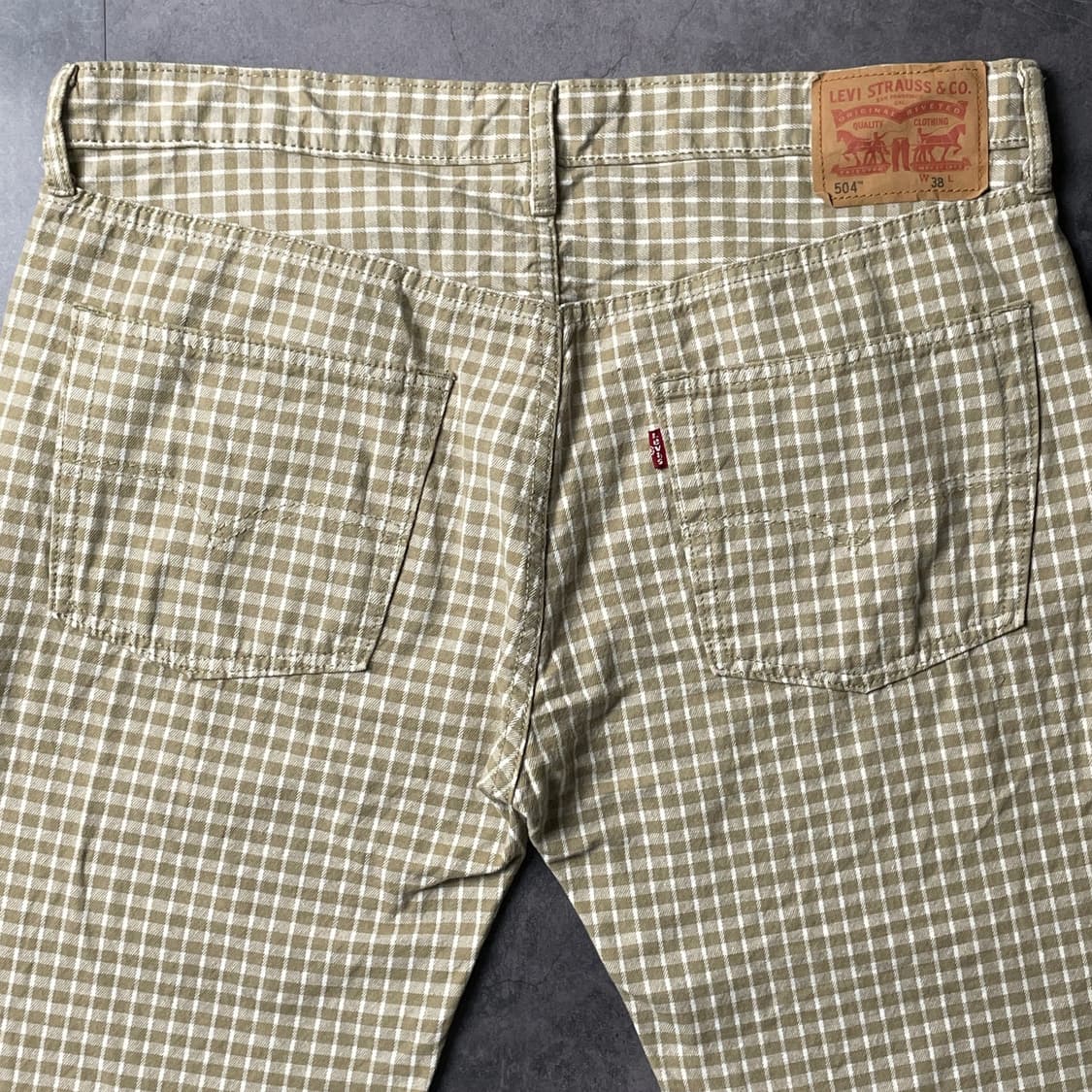 LEVI'S 리바이스504 베이지 체크 코튼 하프팬츠 A01202 상품이미지6