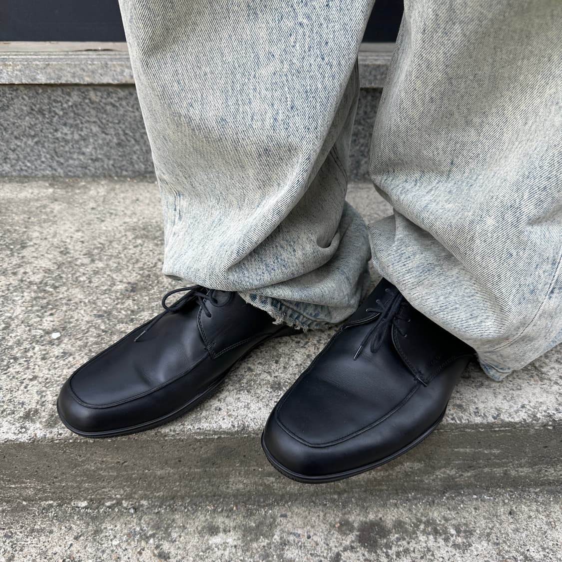 00s 빈티지 프라다 스포츠 가죽 레이스업 로퍼 상품이미지8