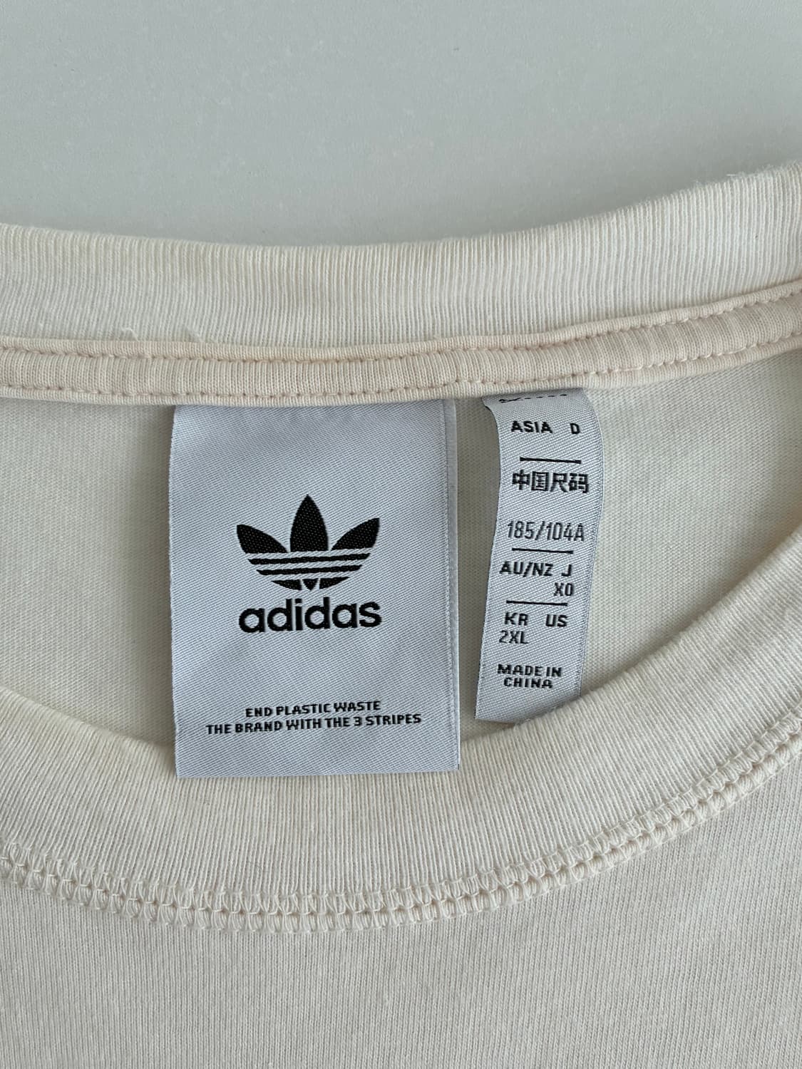 2XL) 아디다스 오리지널 CC 반팔 티셔츠 크림 상품이미지4