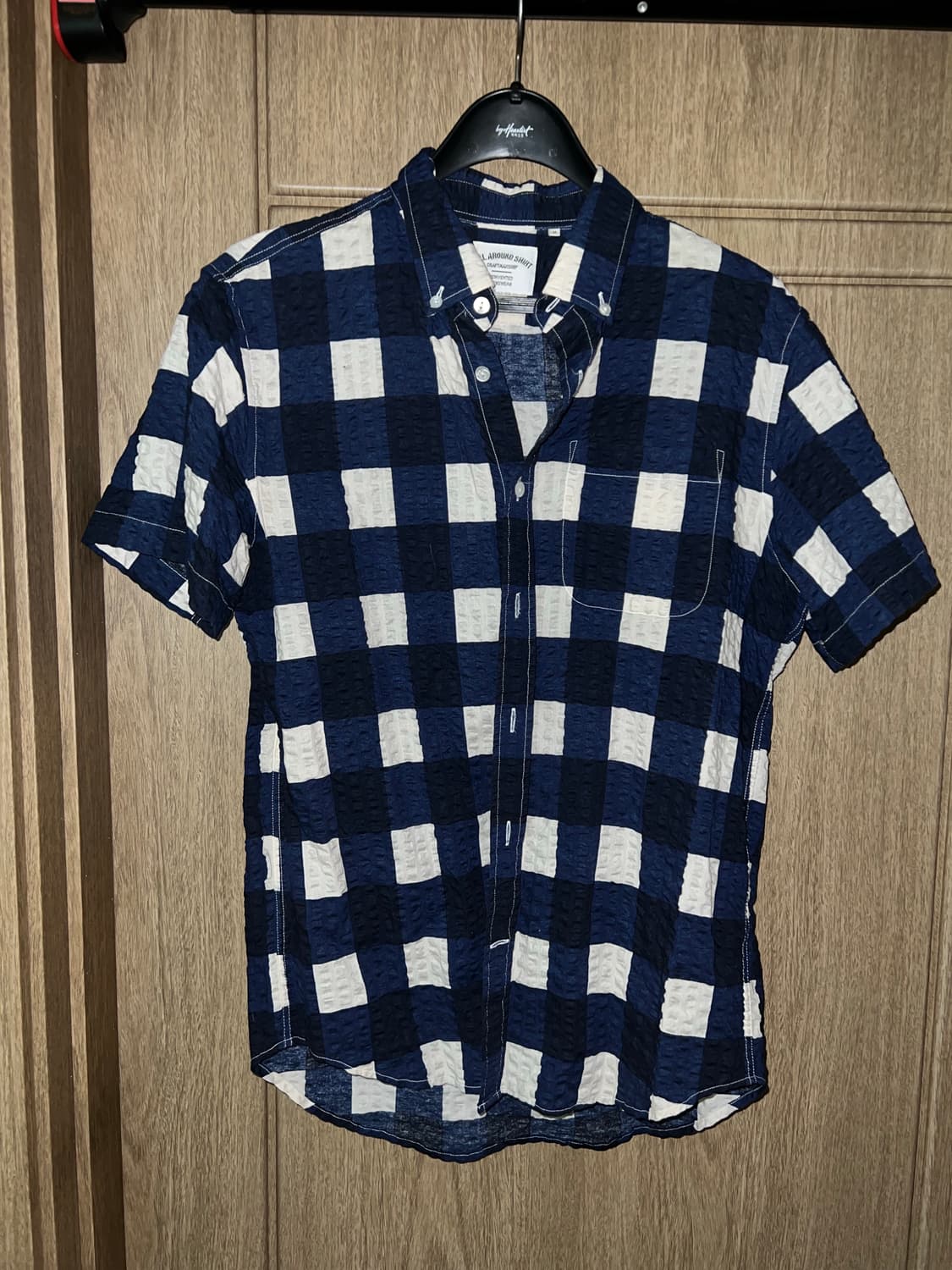 빈티지 블루 체크 반팔 셔츠  상품이미지3