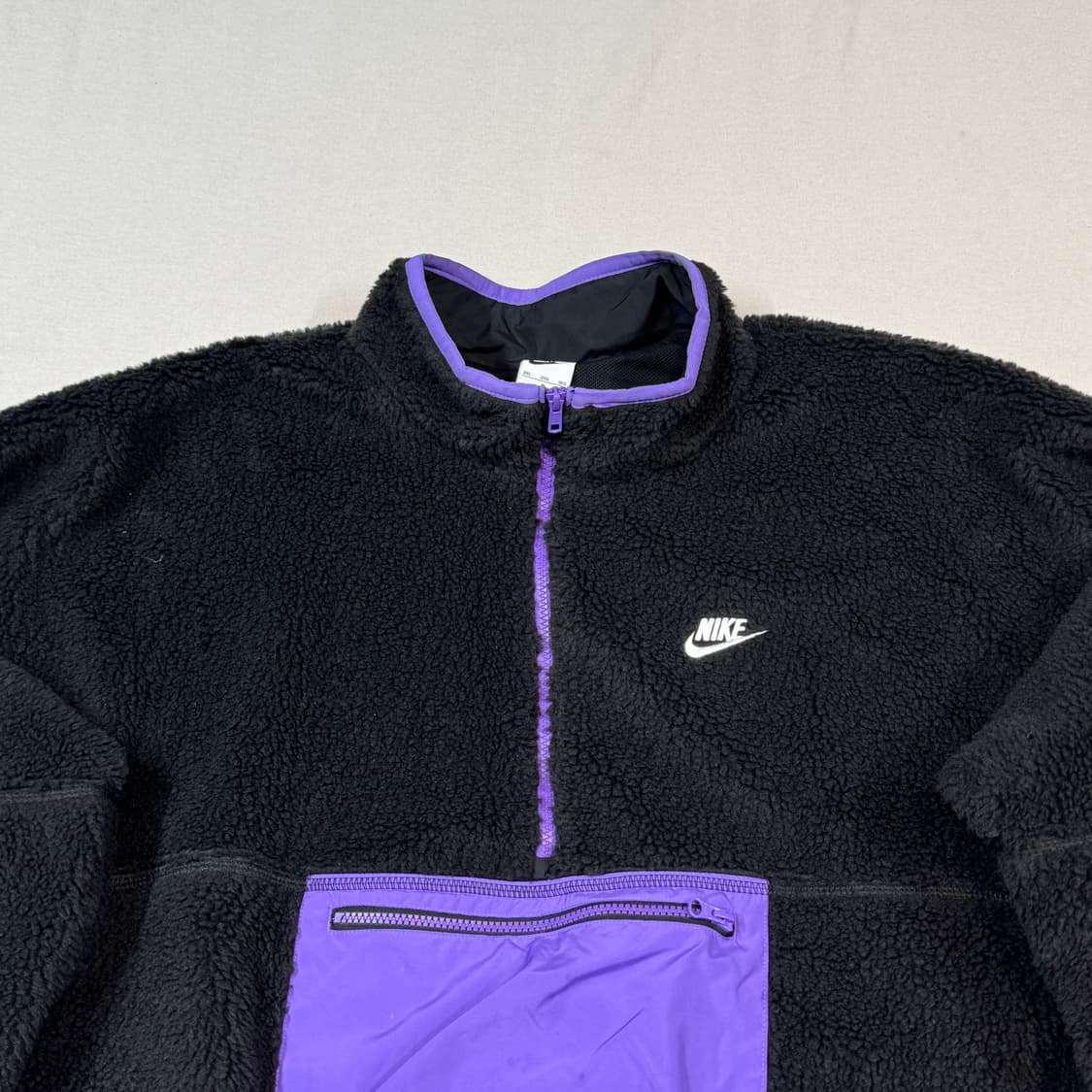 XXXL) 나이키 플리스 후리스 블랙/퍼플 반집업 아노락 상품이미지3