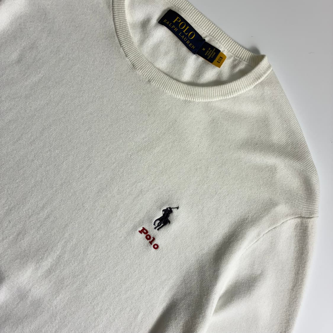 Polo  폴로 랄프로렌 신형 자수 코튼 화이트 니트  상품이미지3