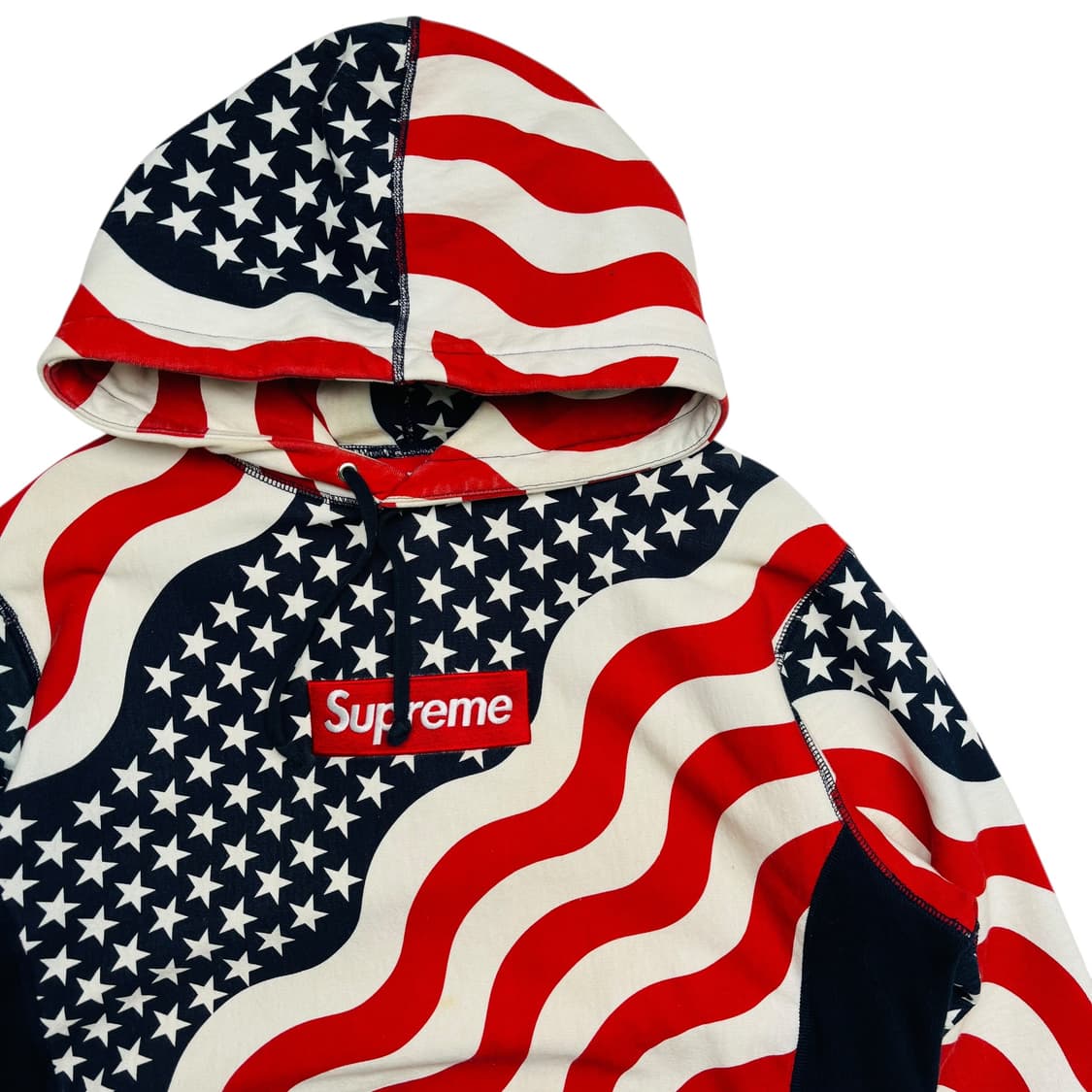슈프림 박스 로고 성조기 풀오버 후드티 XL 상품이미지2