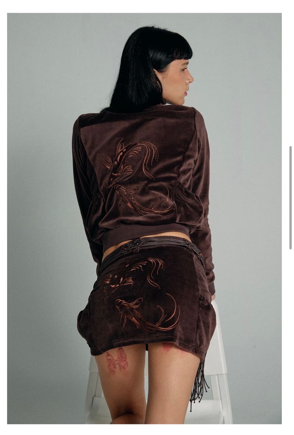 스컬프터 미니 스커트 브라운 상품이미지1