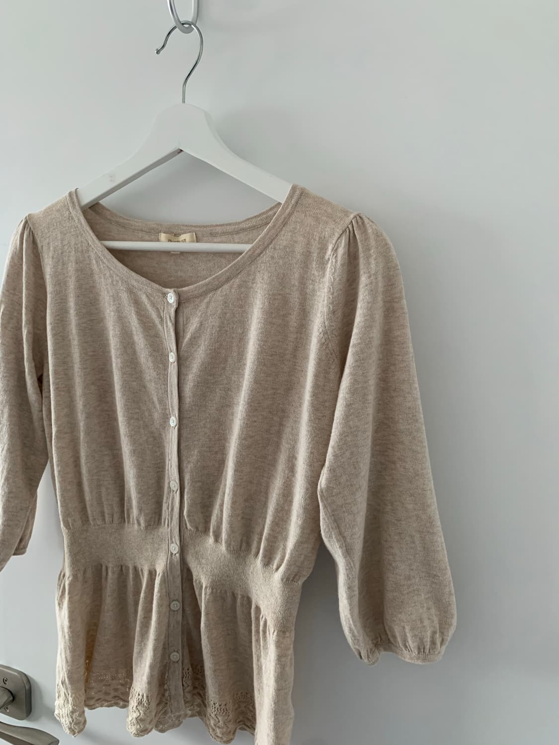 오트밀 밴딩 가디건 상품이미지3