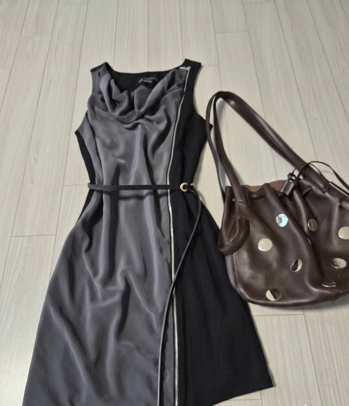 [정품] 아르마니 익스체인지(A|X) 배색 드레이프 지퍼 원피스 상품이미지1