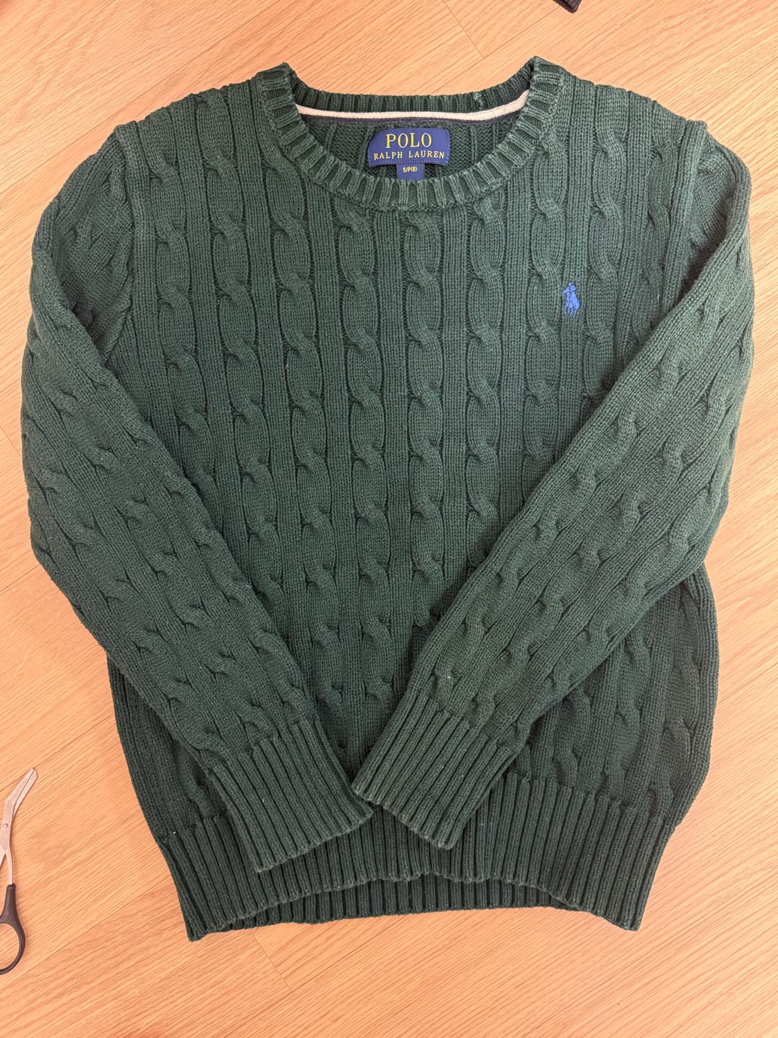 폴로 그린 꽈배기 니트 키즈 s 상품이미지1