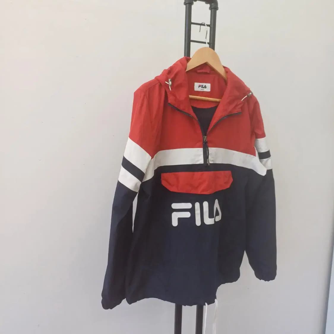 FILA 필라 아노락 올드스쿨 바람막이 자켓 레드 네이비 95 상품이미지2