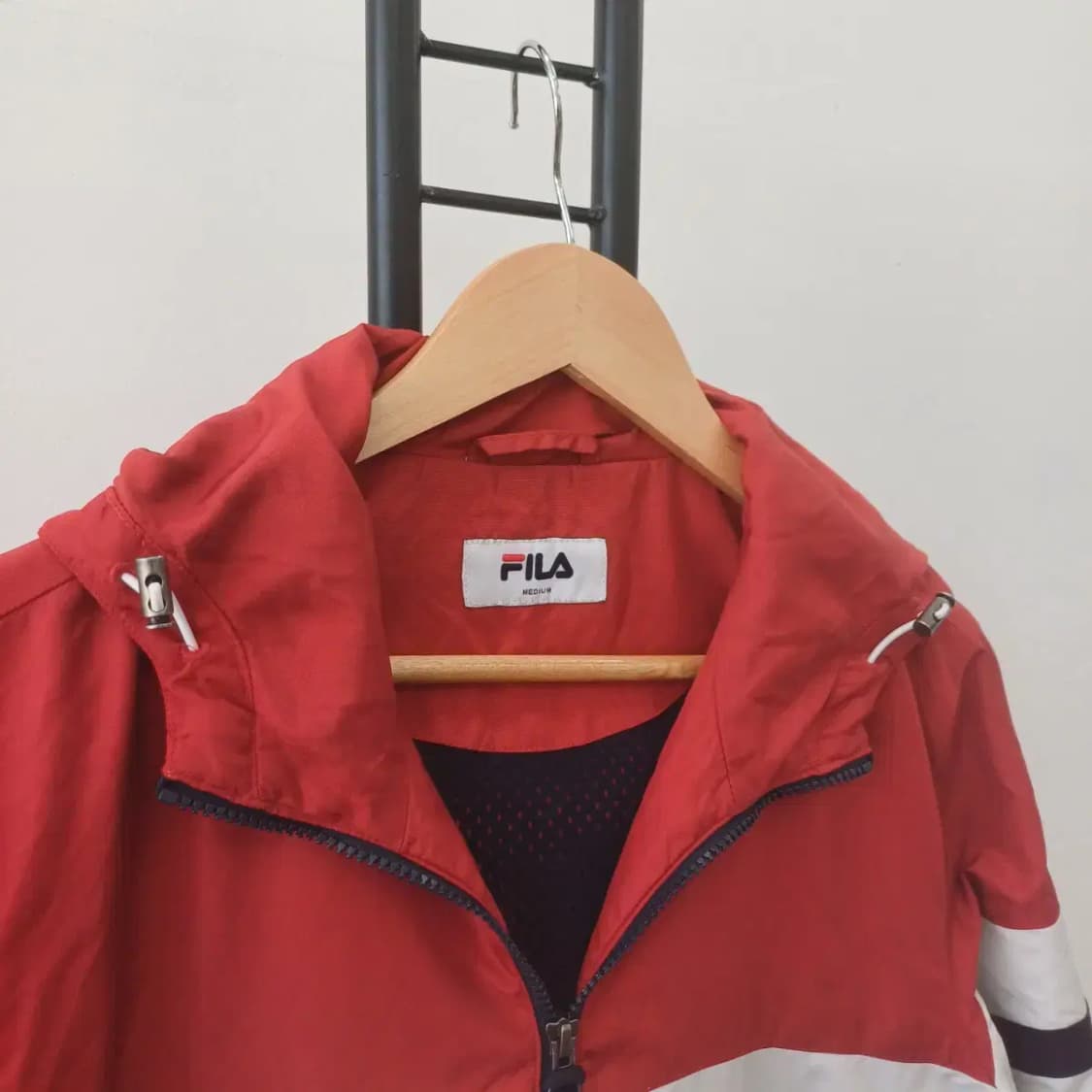 FILA 필라 아노락 올드스쿨 바람막이 자켓 레드 네이비 95 상품이미지3