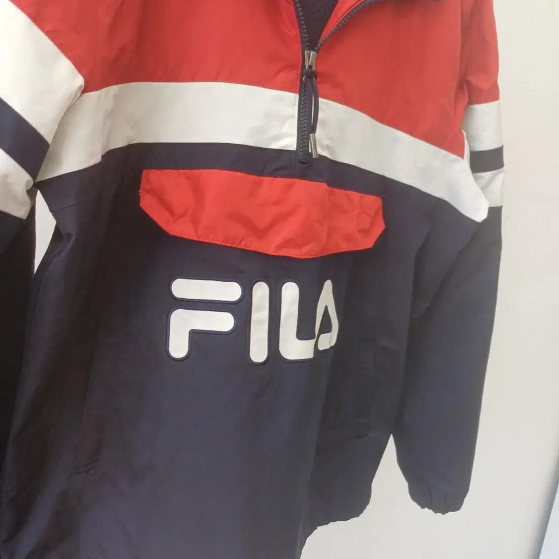 FILA 필라 아노락 올드스쿨 바람막이 자켓 레드 네이비 95 상품이미지4