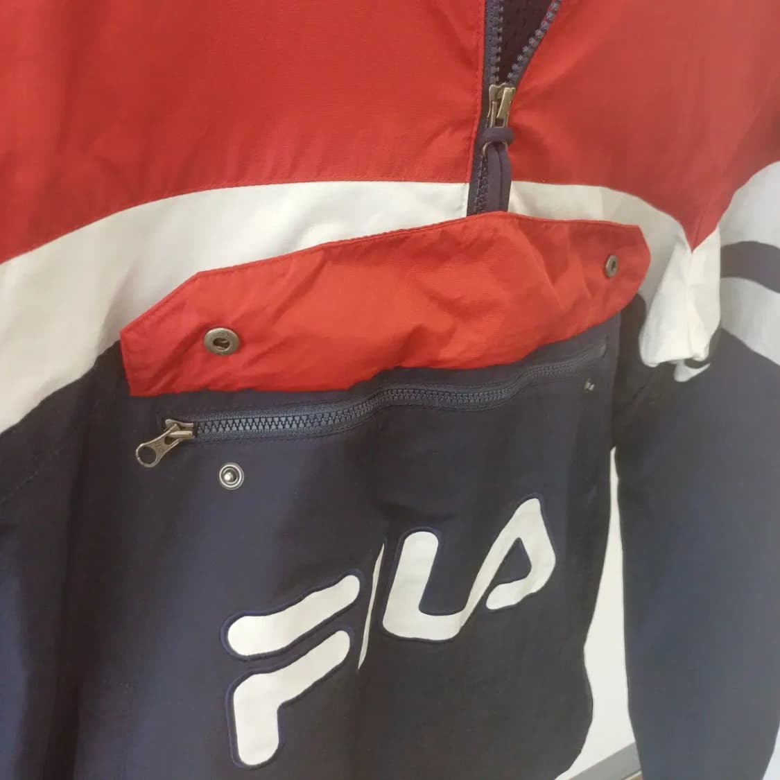 FILA 필라 아노락 올드스쿨 바람막이 자켓 레드 네이비 95 상품이미지7