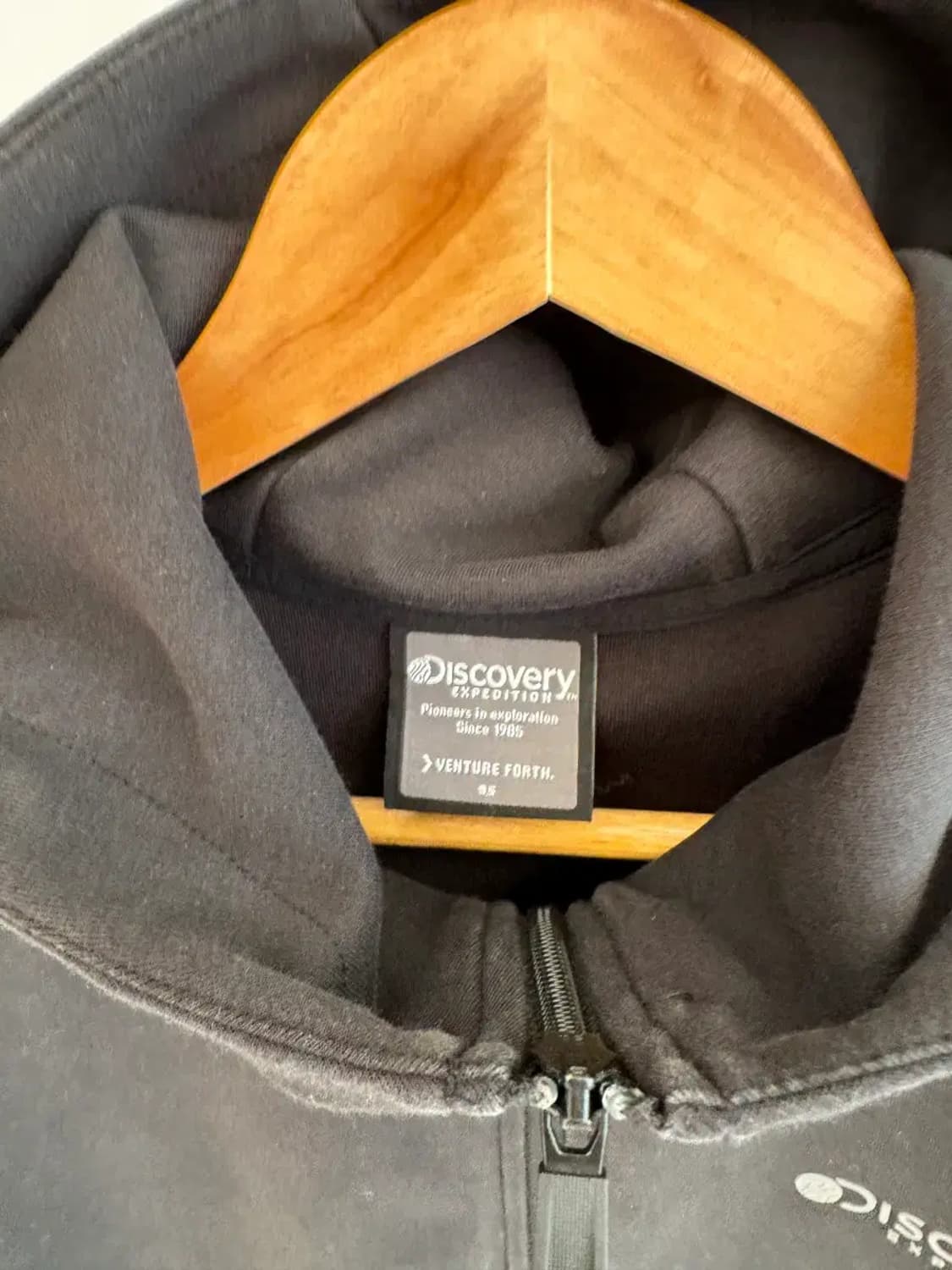 디스커버리 남녀공용 후드 집업 95 블랙 상품이미지3