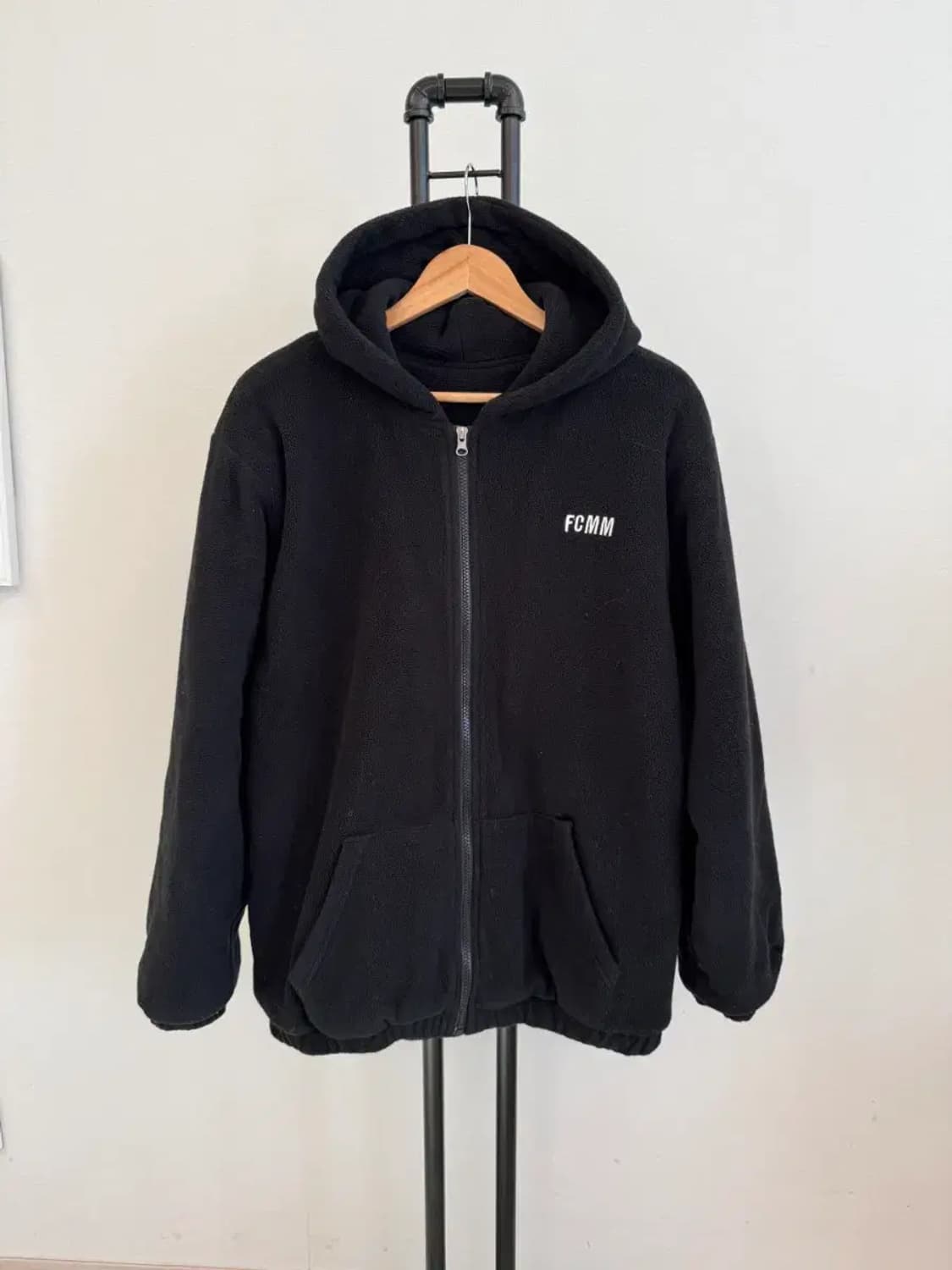 FCMM 남녀공용 후리스 후드집업 블랙 L사이즈 상품이미지1