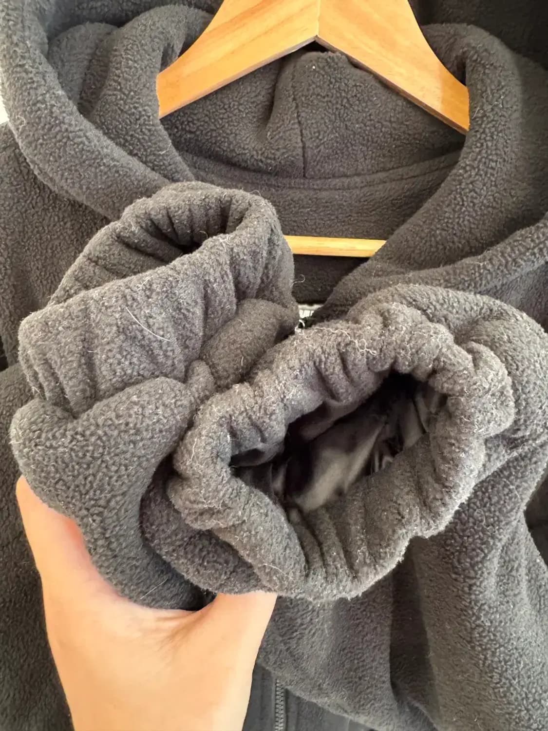 FCMM 남녀공용 후리스 후드집업 블랙 L사이즈 상품이미지5