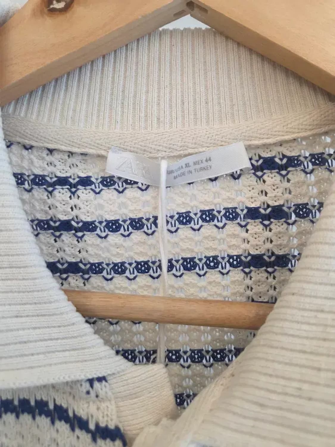 자라 남성 새상품 스트라이프 니트 카라티 2XL 상품이미지3