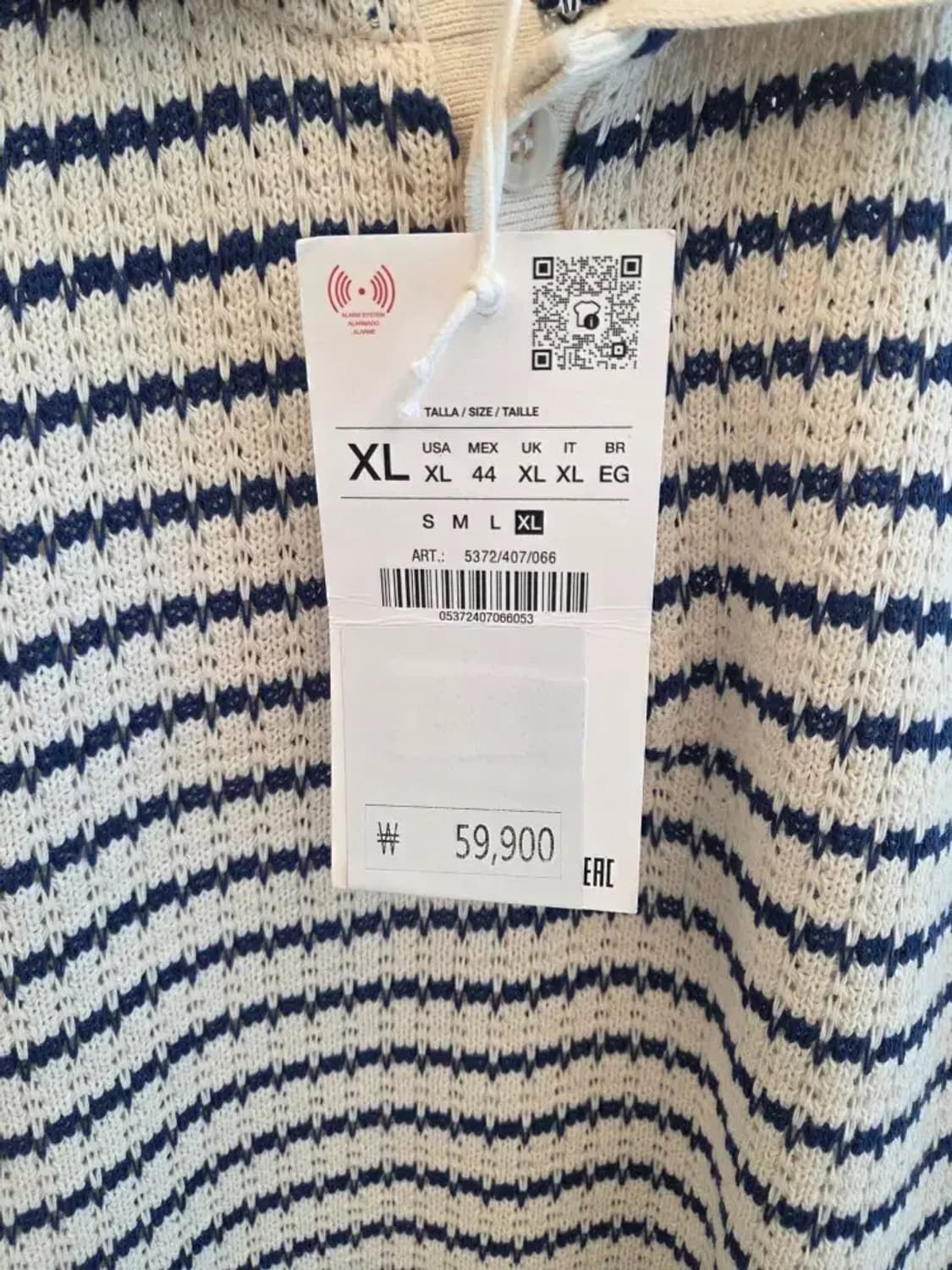 자라 남성 새상품 스트라이프 니트 카라티 2XL 상품이미지5