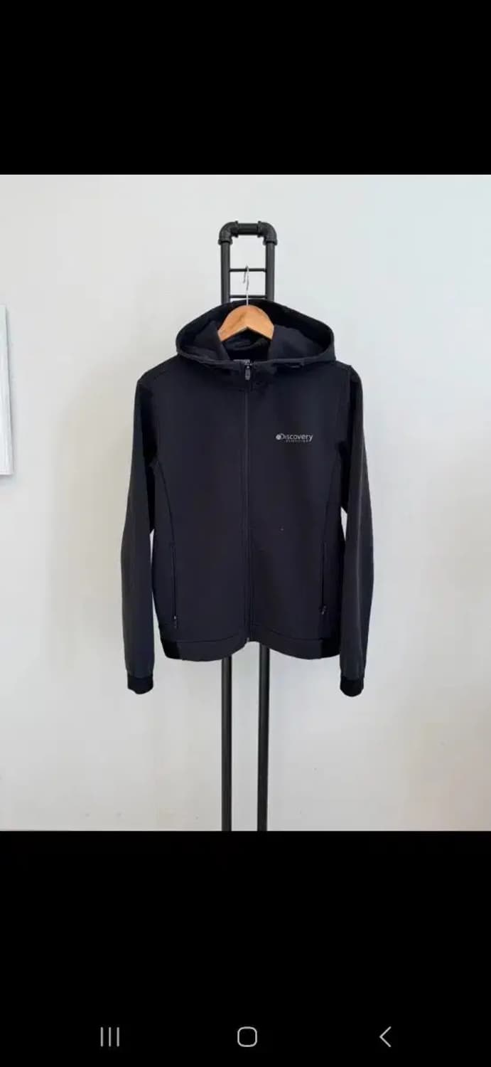 디스커버리 남녀공용 후드 집업 95 블랙 상품이미지1