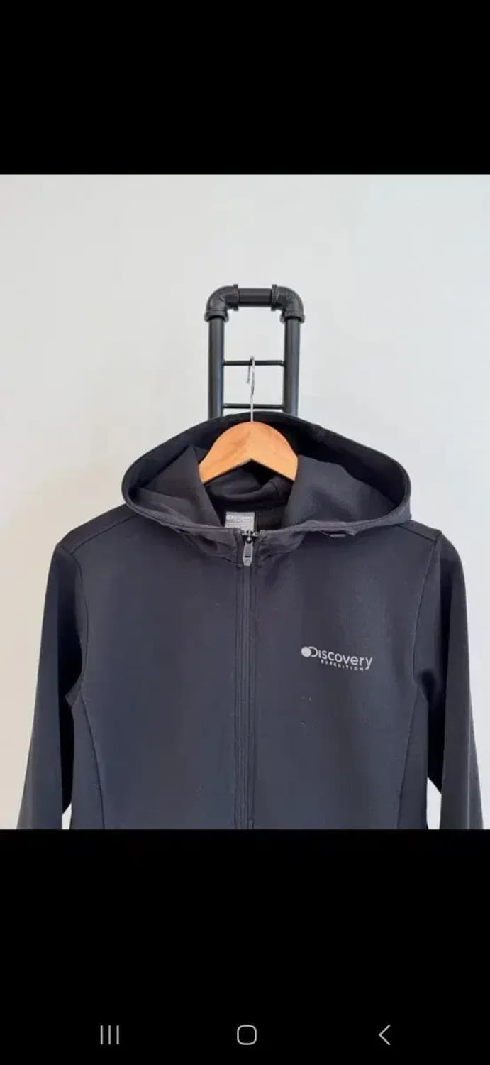 디스커버리 남녀공용 후드 집업 95 블랙 상품이미지2