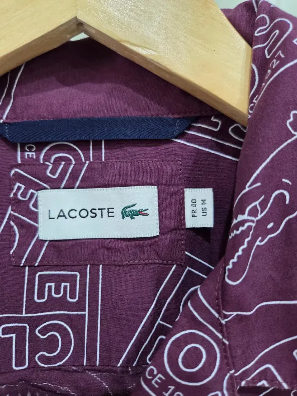 라코스테 와인 페이즐리 반팔 셔츠 M사이즈 최상급 상품이미지2