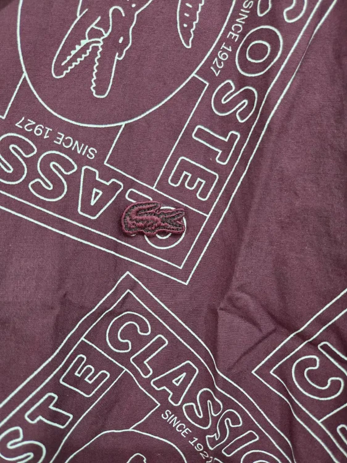 라코스테 와인 페이즐리 반팔 셔츠 M사이즈 최상급 상품이미지3