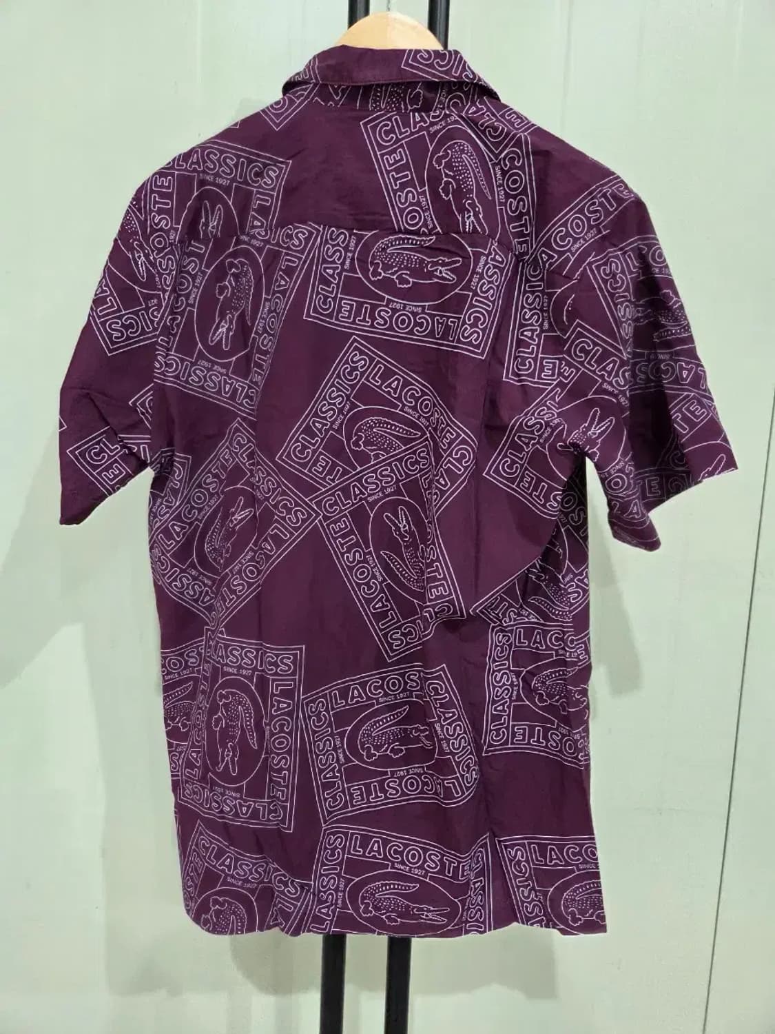 라코스테 와인 페이즐리 반팔 셔츠 M사이즈 최상급 상품이미지4