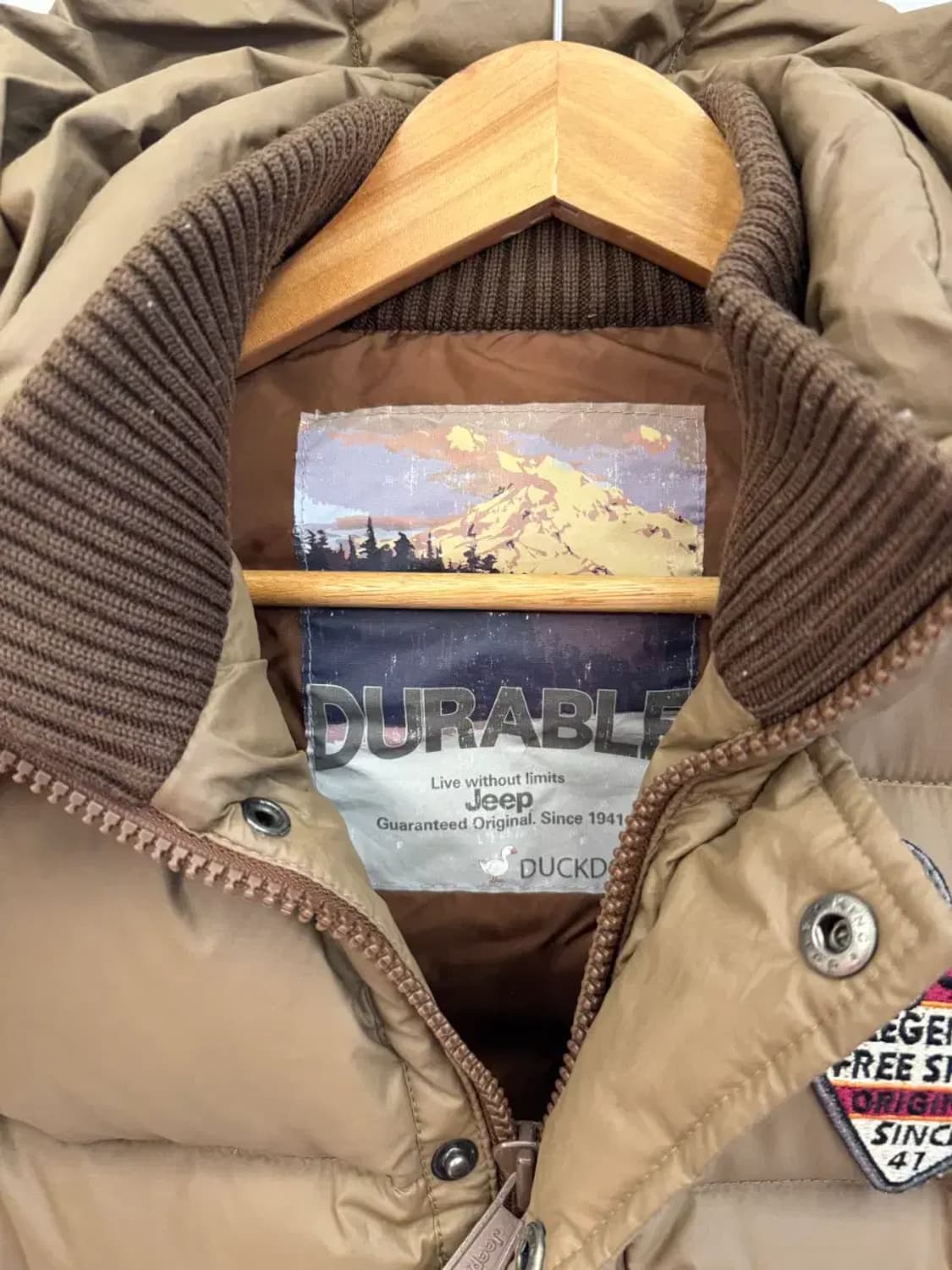 Jeep 여성 오리털 패딩 조끼 스몰 진베이지 상품이미지4