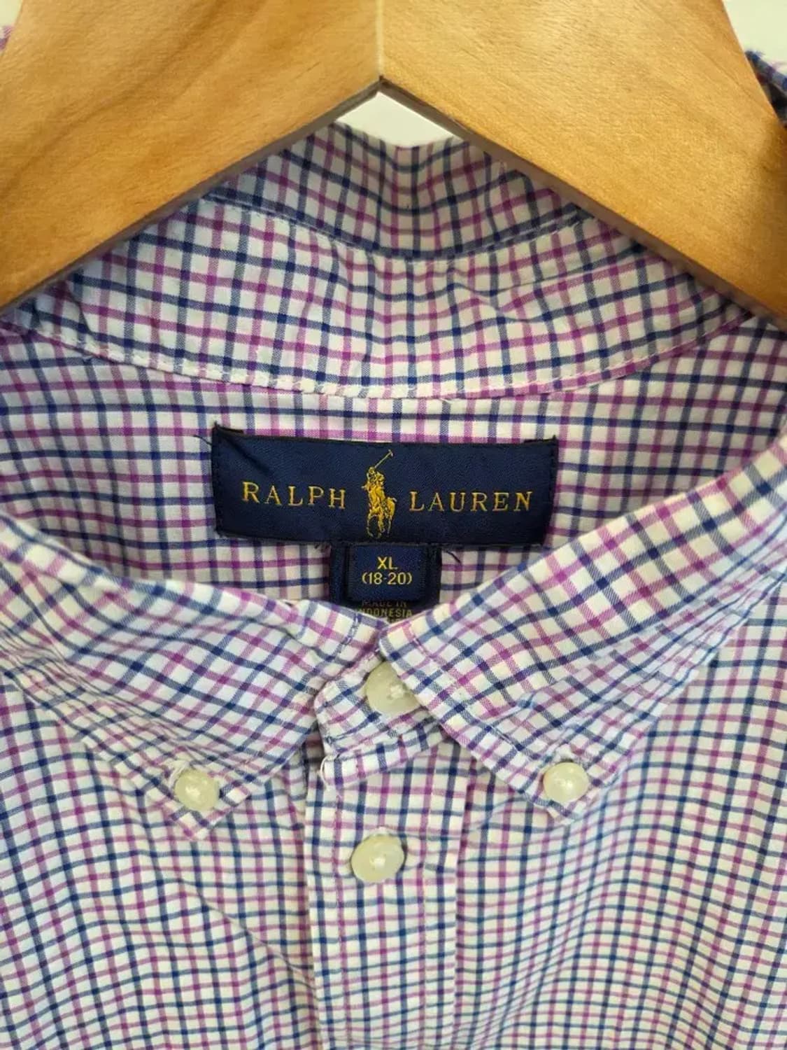 랄프로렌 폴로 여성 깅엄 체크 셔츠 XL사이즈 상품이미지3
