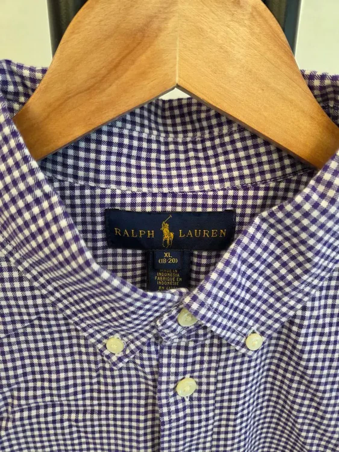폴로 랄프로렌 여성 깅엄 체크 셔츠 XL사이즈 상품이미지3