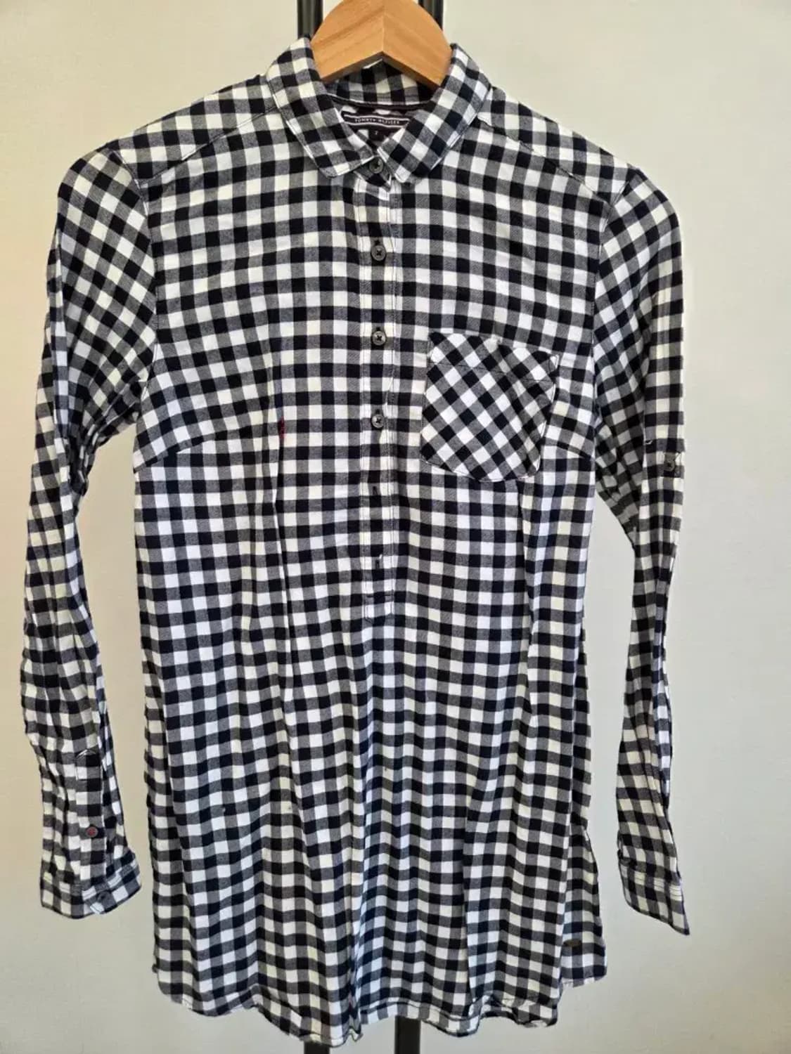 Tommy Hilfiger 타미힐필거 여성 깅엄체크 롱셔츠 상품이미지2