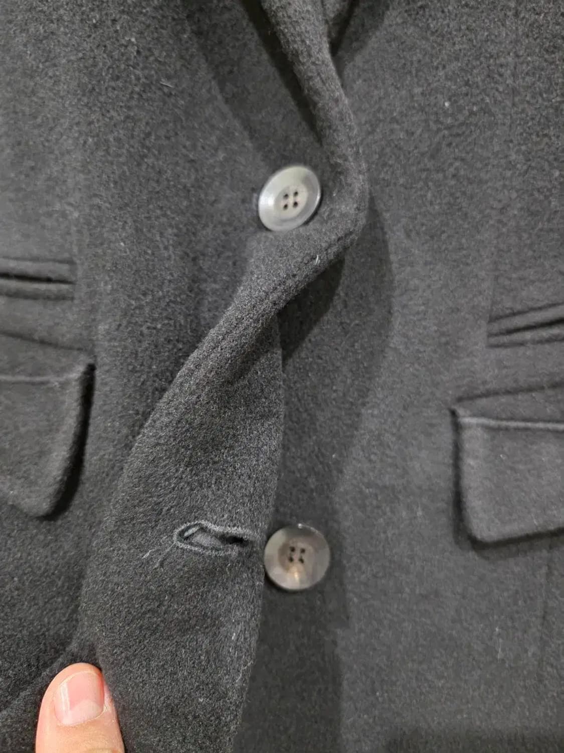 타임 TIME 여성 블랙 롱 울코트 55사이즈 (소재 모 100%) 상품이미지3