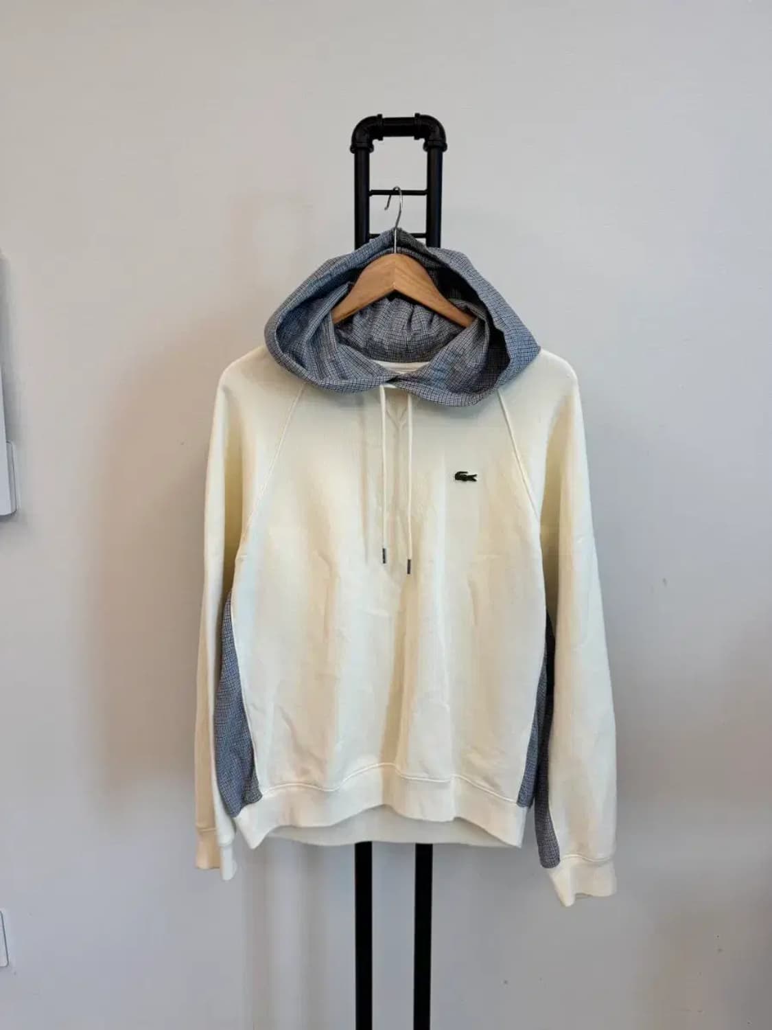 라코스테 남녀공용 체크무늬 배색 후드티 4사이즈 상품이미지1