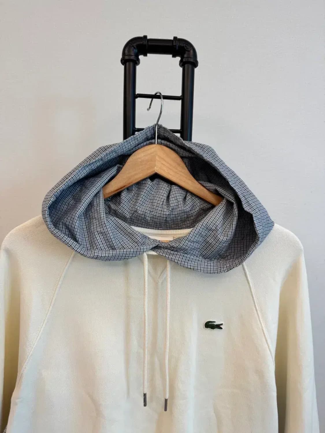 라코스테 남녀공용 체크무늬 배색 후드티 4사이즈 상품이미지2