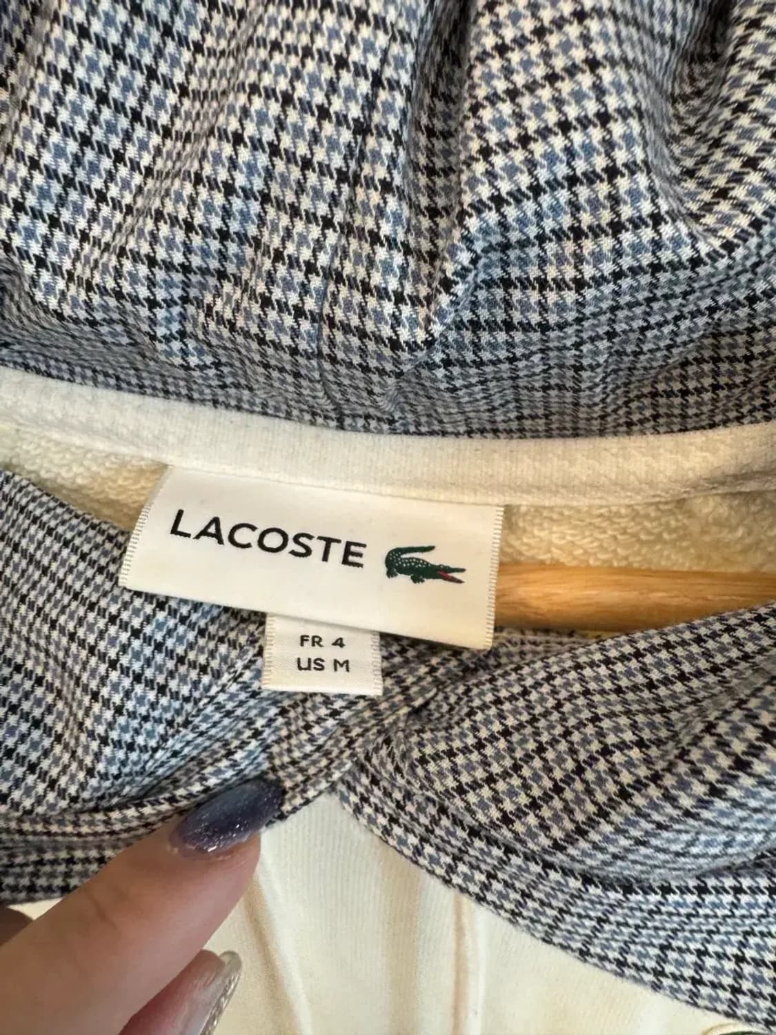 라코스테 남녀공용 체크무늬 배색 후드티 4사이즈 상품이미지3