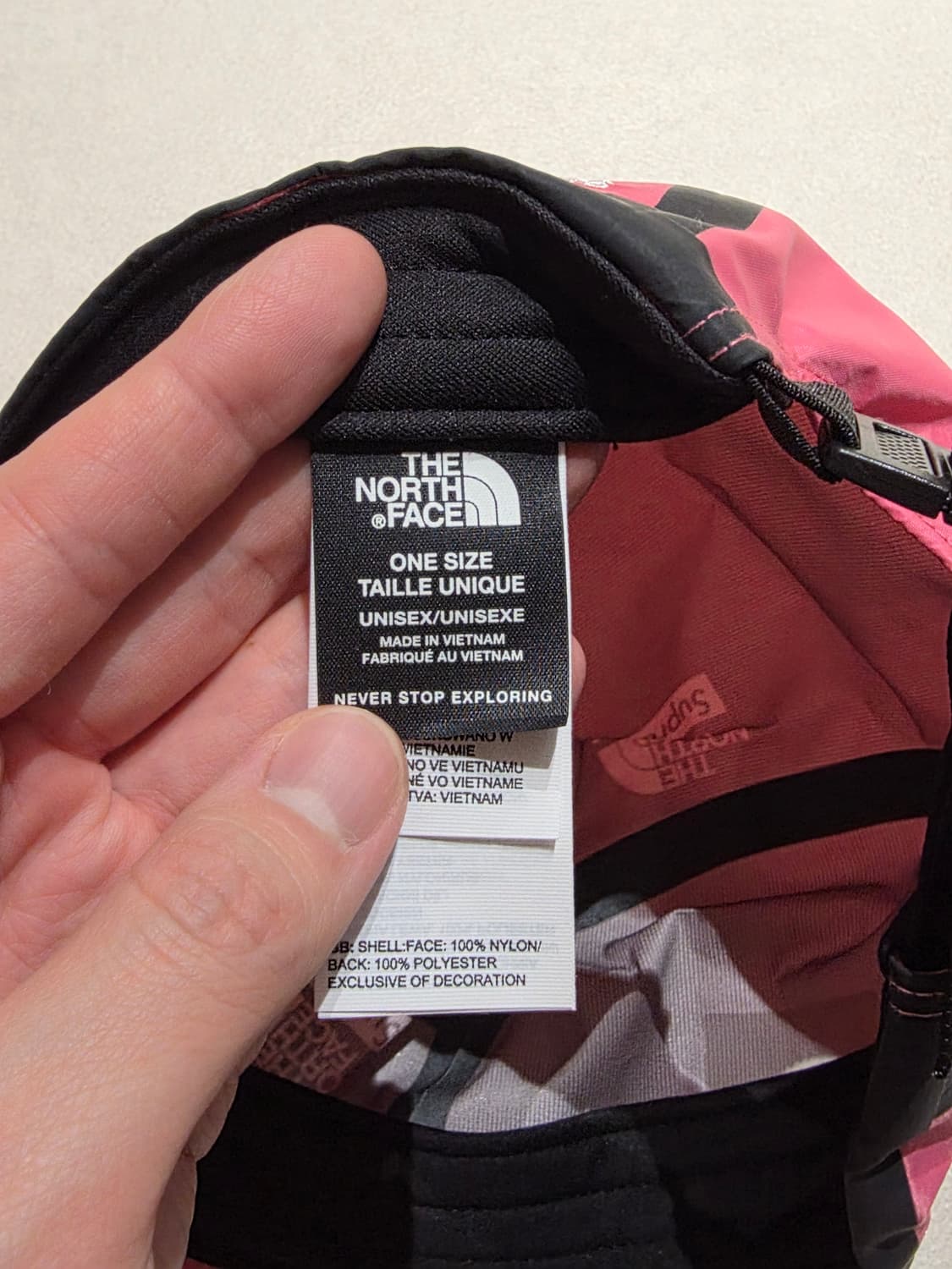 슈프림 x 노스페이스 서밋 시리즈 아우터 테이프 심 캠프캡 핑크 상품이미지3