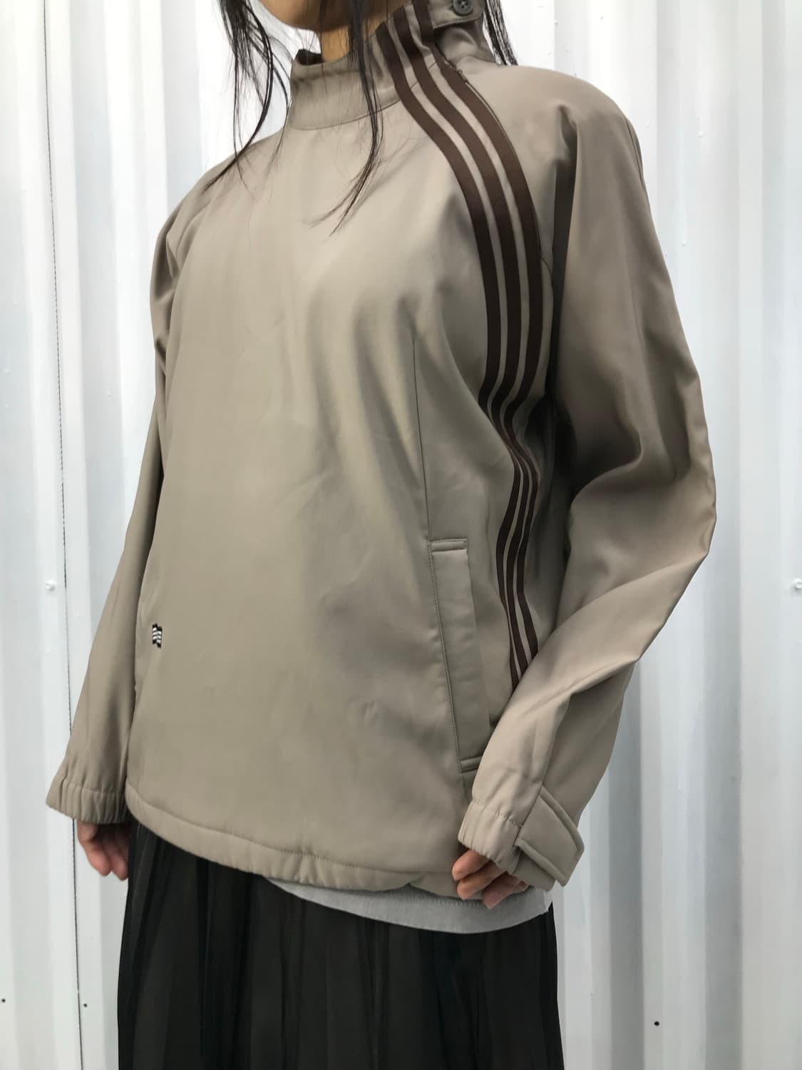 Adidas 초코브라운 사선 아노락 상품이미지2